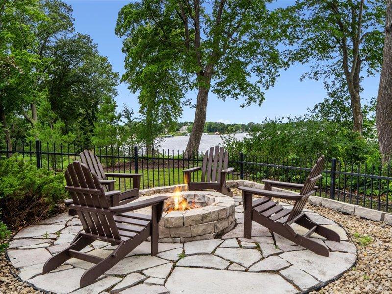 Enjoy an evening bonfire facing Lake Minnetonka.
