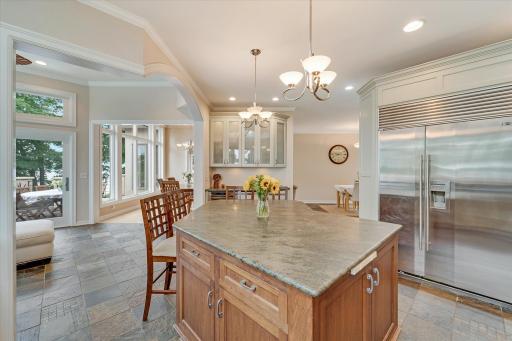 Massive island in this chefs dream kitchen.