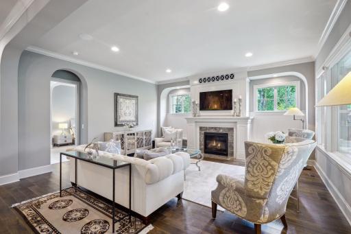 Gather around the gas fireplace when the nights begin to cool
