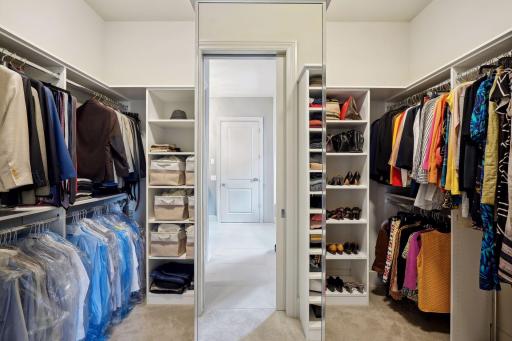 Fabulous closet organizer built-ins are found in the huge primary walk-in closet