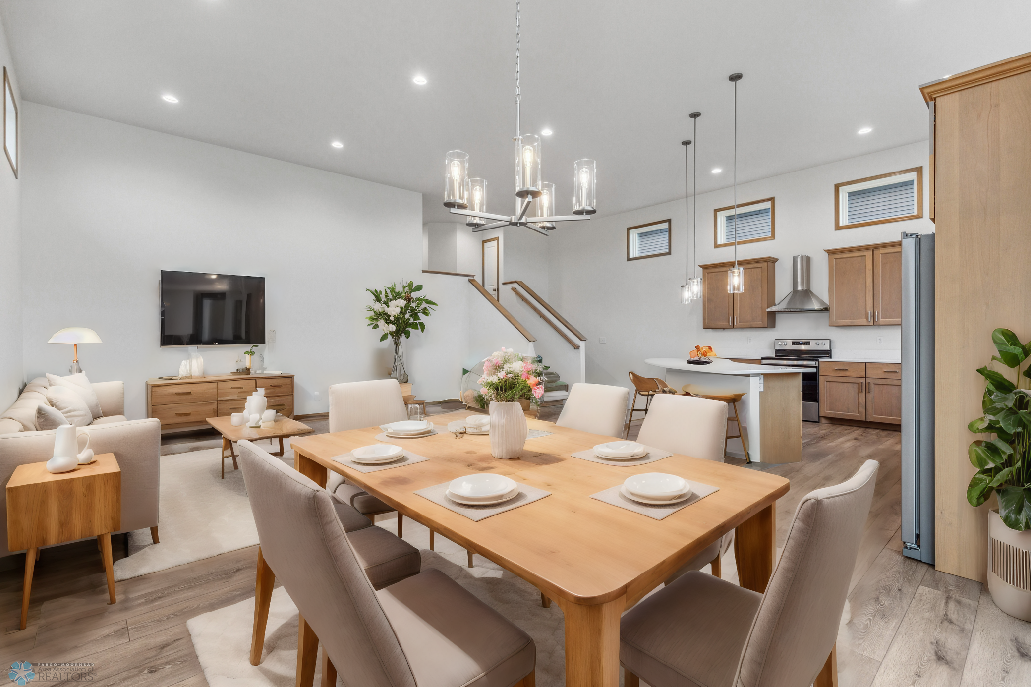 Virtually Staged Open Floor Plan