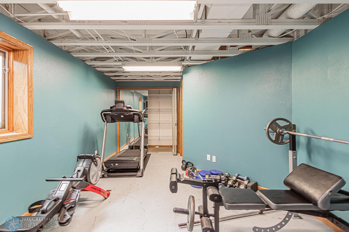 Lower level Bedroom/exercise room with egress and closet