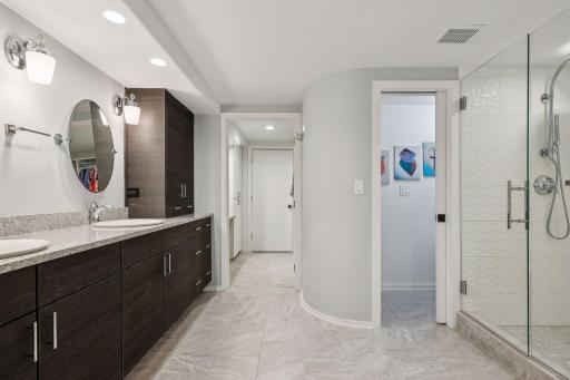step into your huge walk in closet and sauna plus storage room