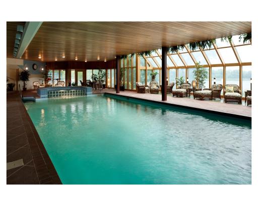 Host your private pool party at the indoor pool and hot tub in the Mary Hill Lodge, with lake views
