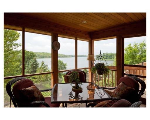 Take a break from the sun in the three season porch at the Mary Hill Lodge