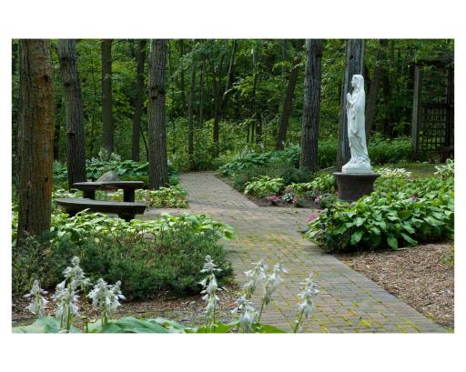Meditate and relax with the sounds of nature in the Rosary Garden