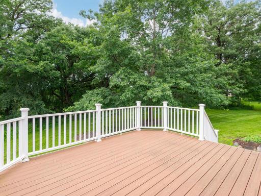 Maintenance-free Deck overlooking Backyard
