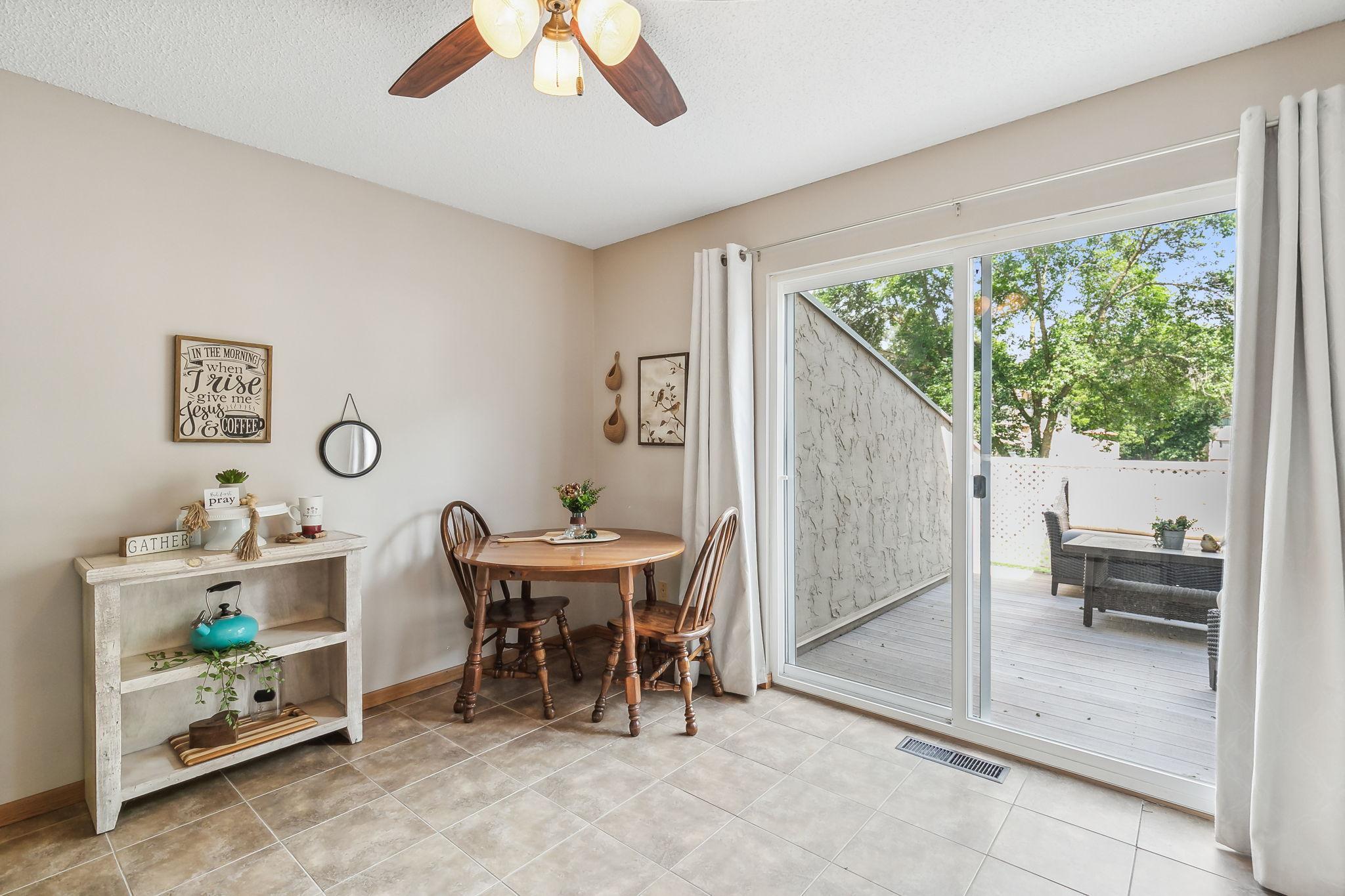 Sliding door off the kitchen to your private deck!