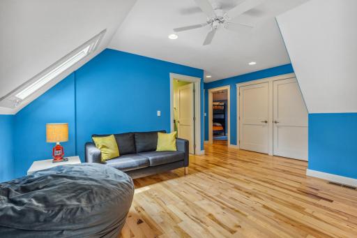 Another view of the flex room with two oversized closets