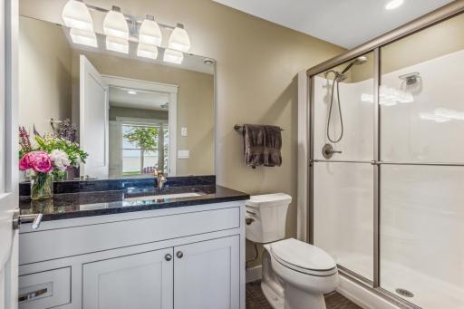 Private bathroom for the second lower level bedroom
