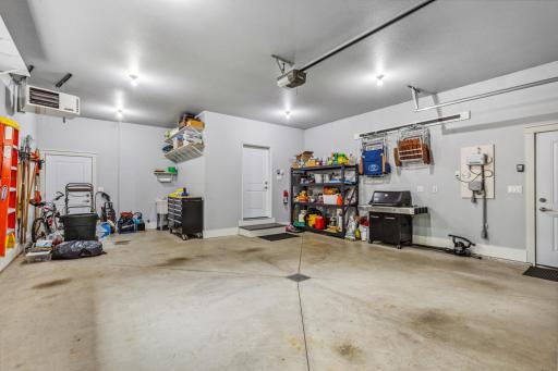 Heated and insulated garage with floor drain