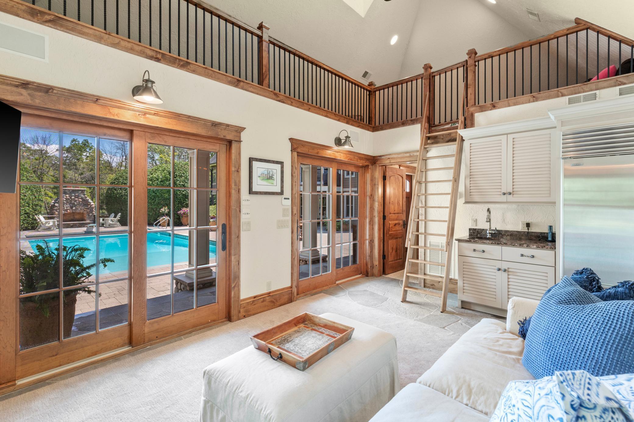 Interior Pool House-Kitchenette- Loft