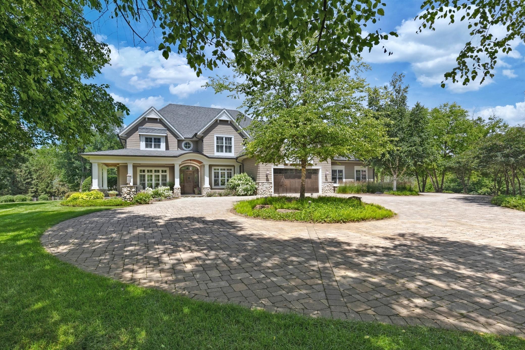 Paver Circular Driveway to Entry and 4 Car Garage