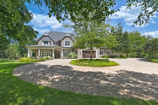 Paver Circular Driveway to Entry and 4 Car Garage