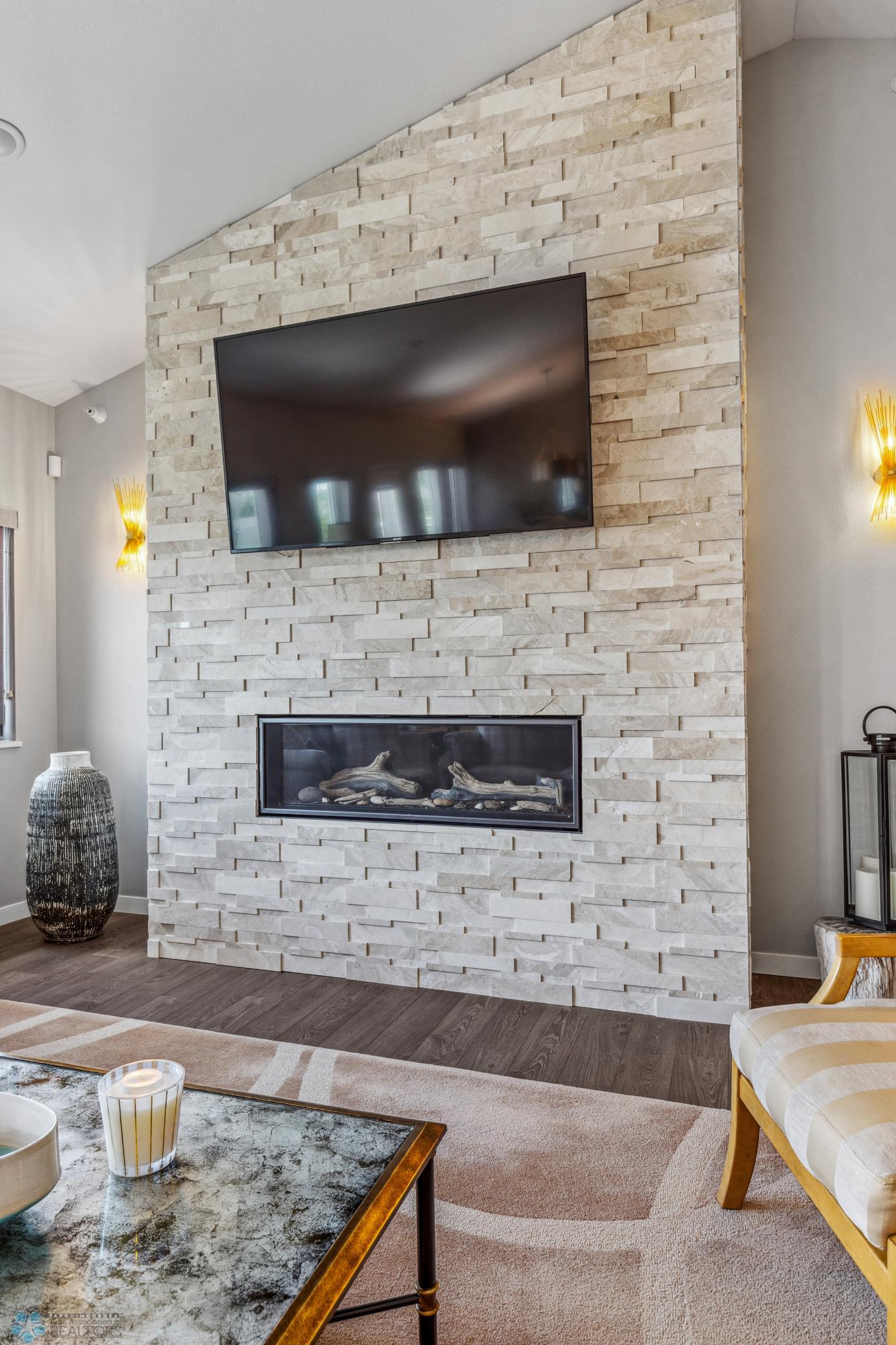 STONE FIREPLACE