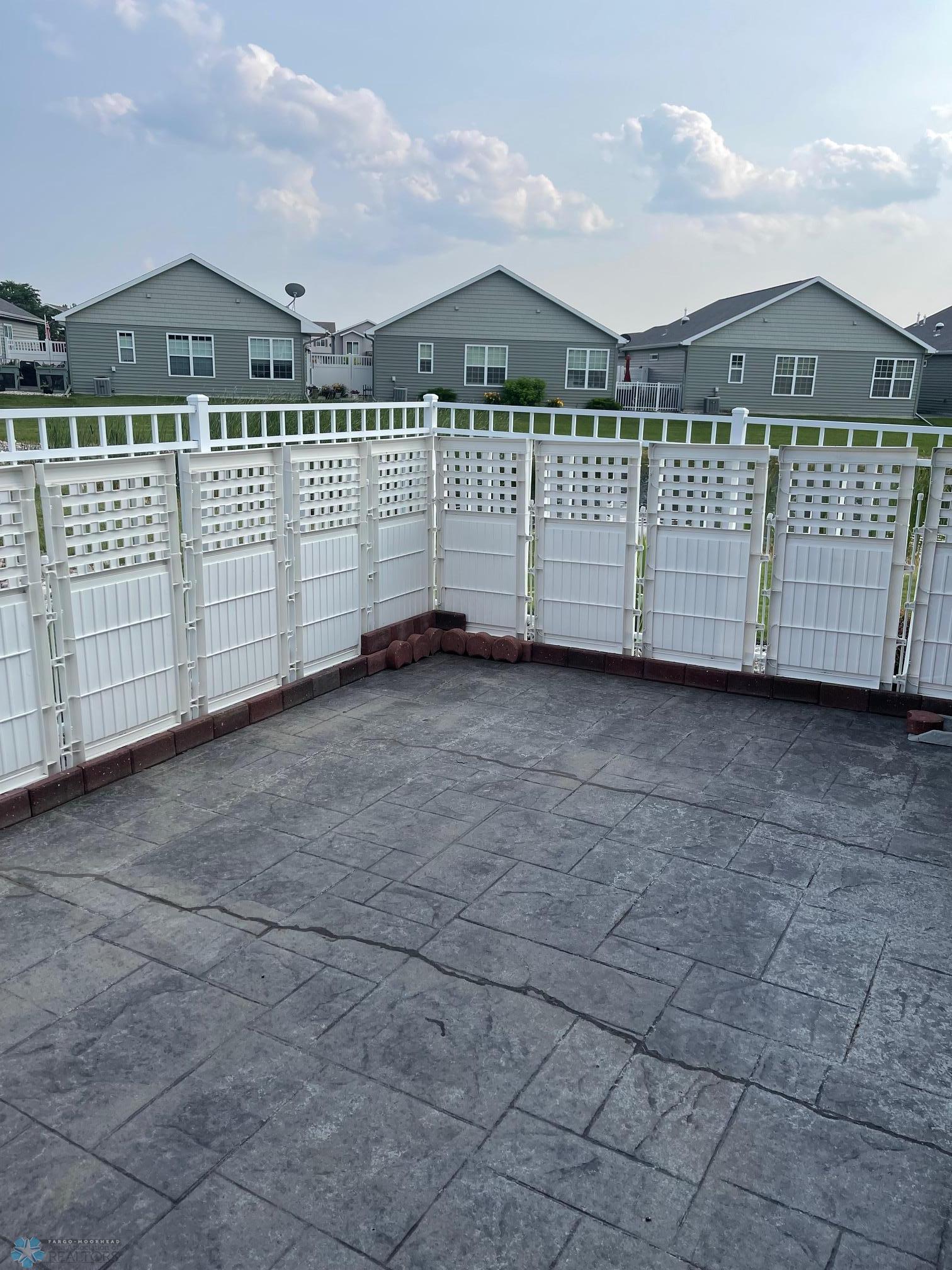 Fenced patio area
