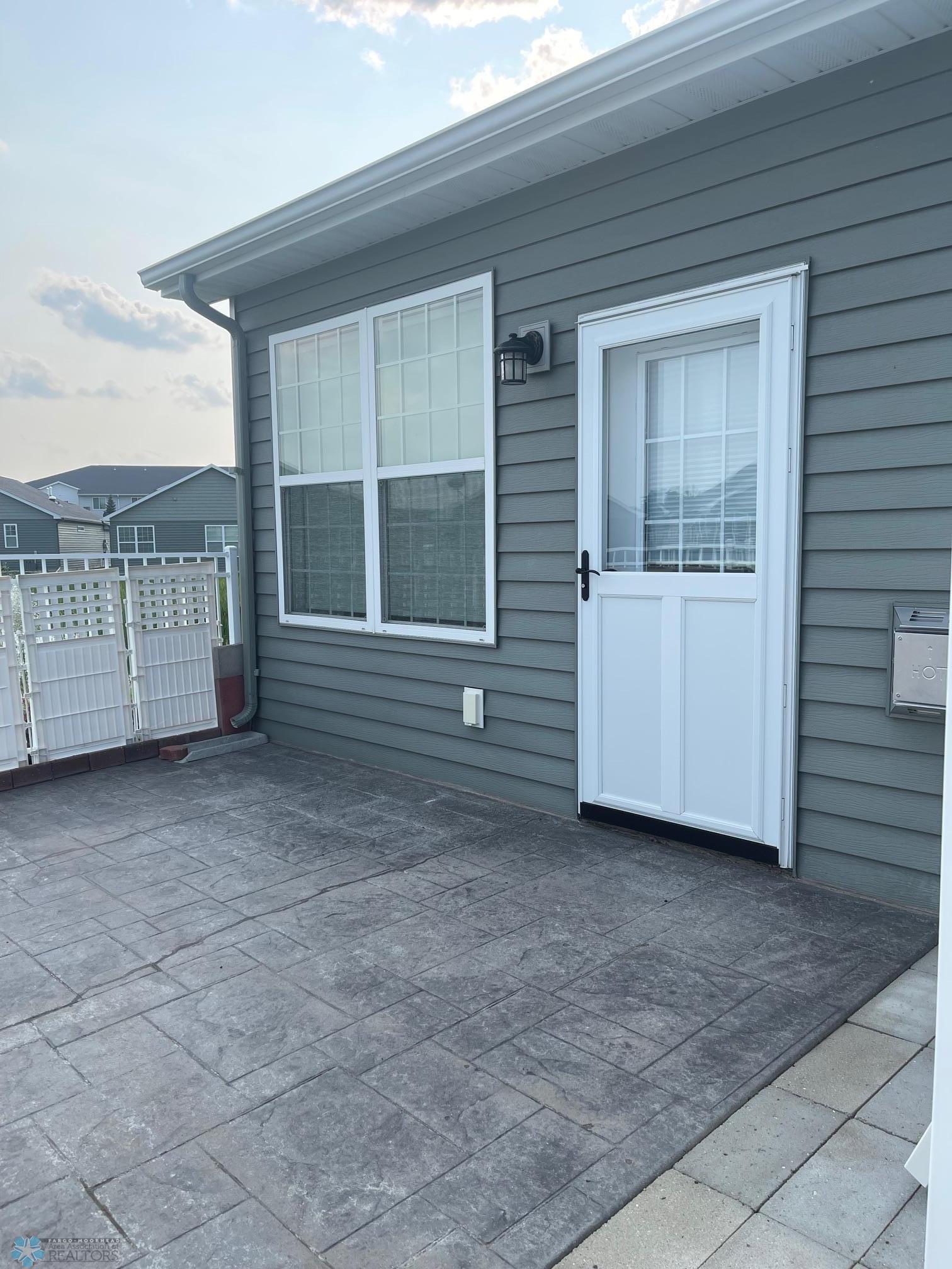 Fenced patio area