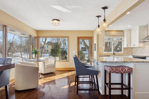 Convenient door by kitchen for easy grilling access