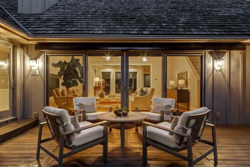Mood lighting creates the perfect spot to enjoy desert or after dinner conversations