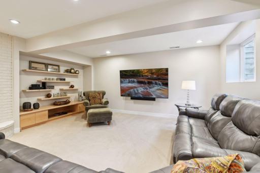Custom built-ins add both functionality and a touch of elegance, providing ample storage and display space