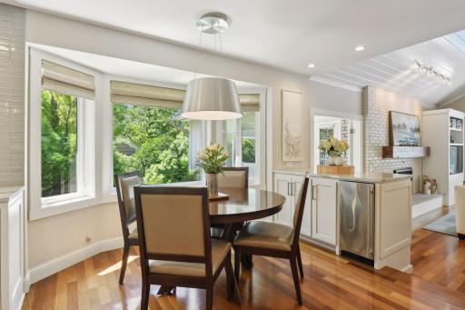 The open layout flows effortlessly into the dining area and hearth room, making it a true hub for gatherings