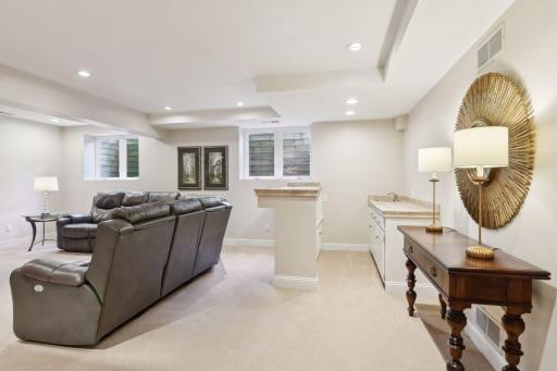 Casual entertaining is easy with a wet bar in the family room