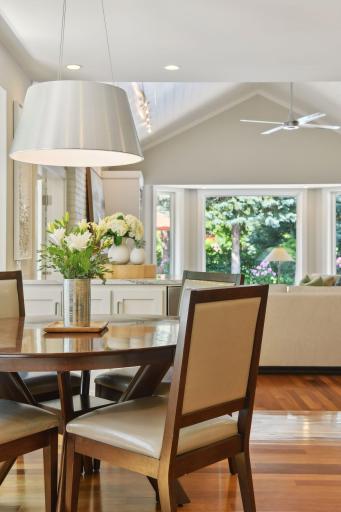 Soaring ceilings, gleaming floors and lovely views create the perfect setting to start your day