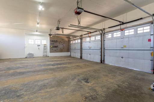 Heated/insulated 3 car garage, two heat sources, pellet and in-floor