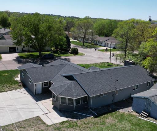 Back of home with large patio