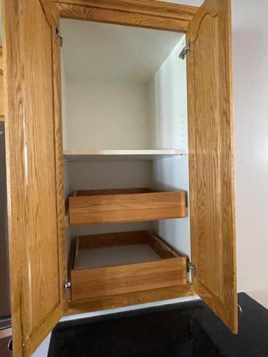 Pull out drawers in kitchen