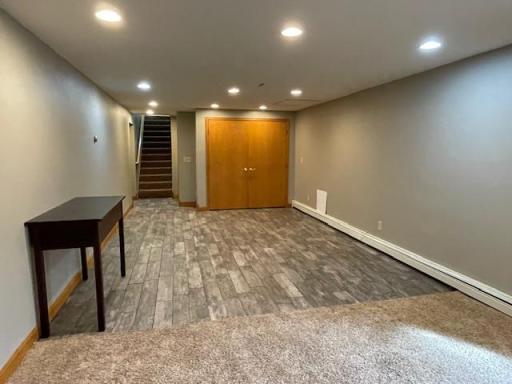Tiled floor in family room.
