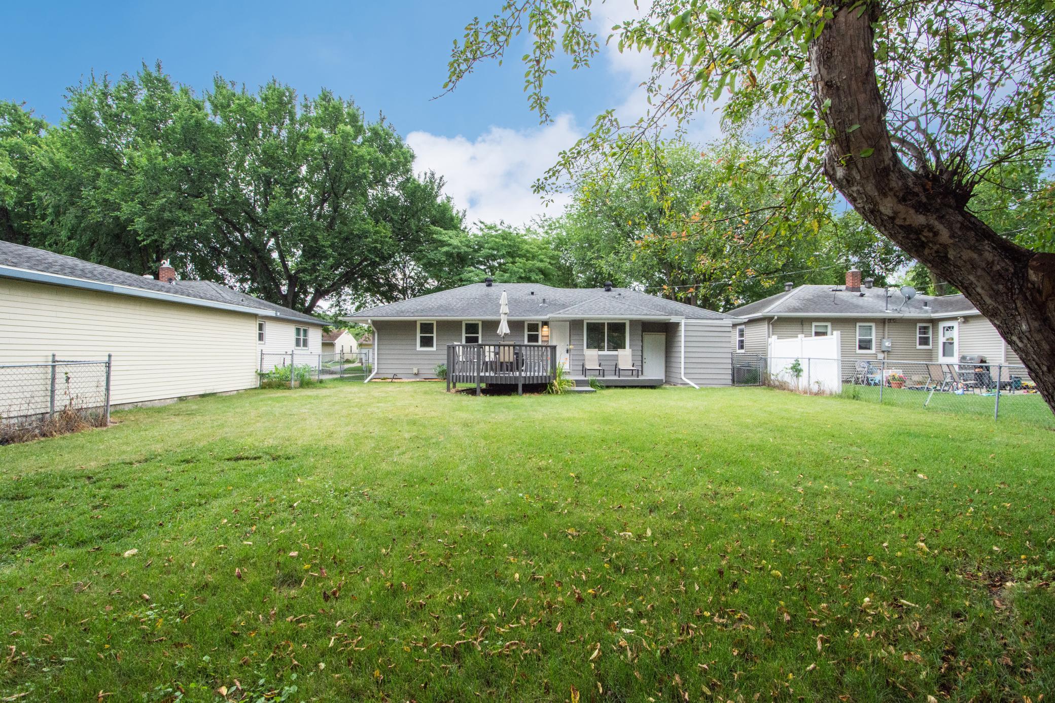 Large private back yard