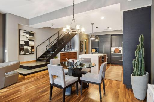 Open Dining Room is large enough to accomodate a larger table than show.
