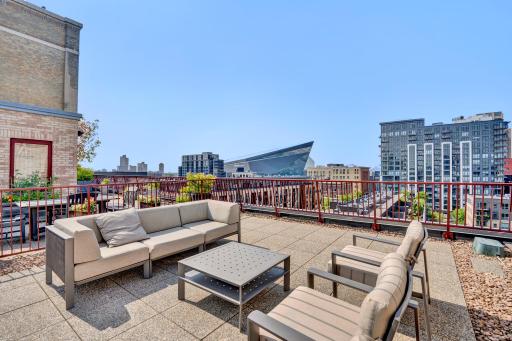 Community Rooftop overlooking the downtown skyline