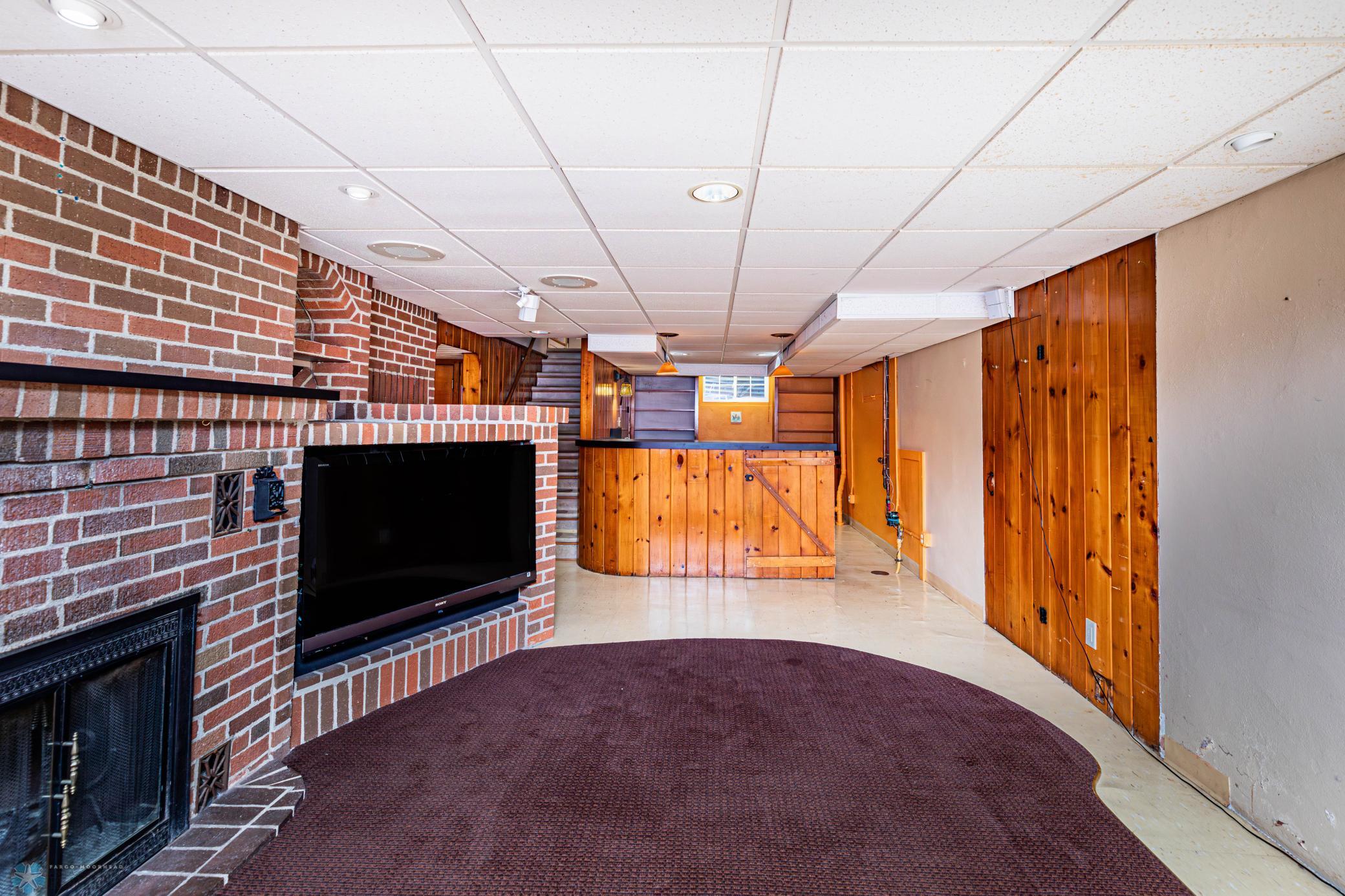 Basement Family Room Looking to Wet Bar