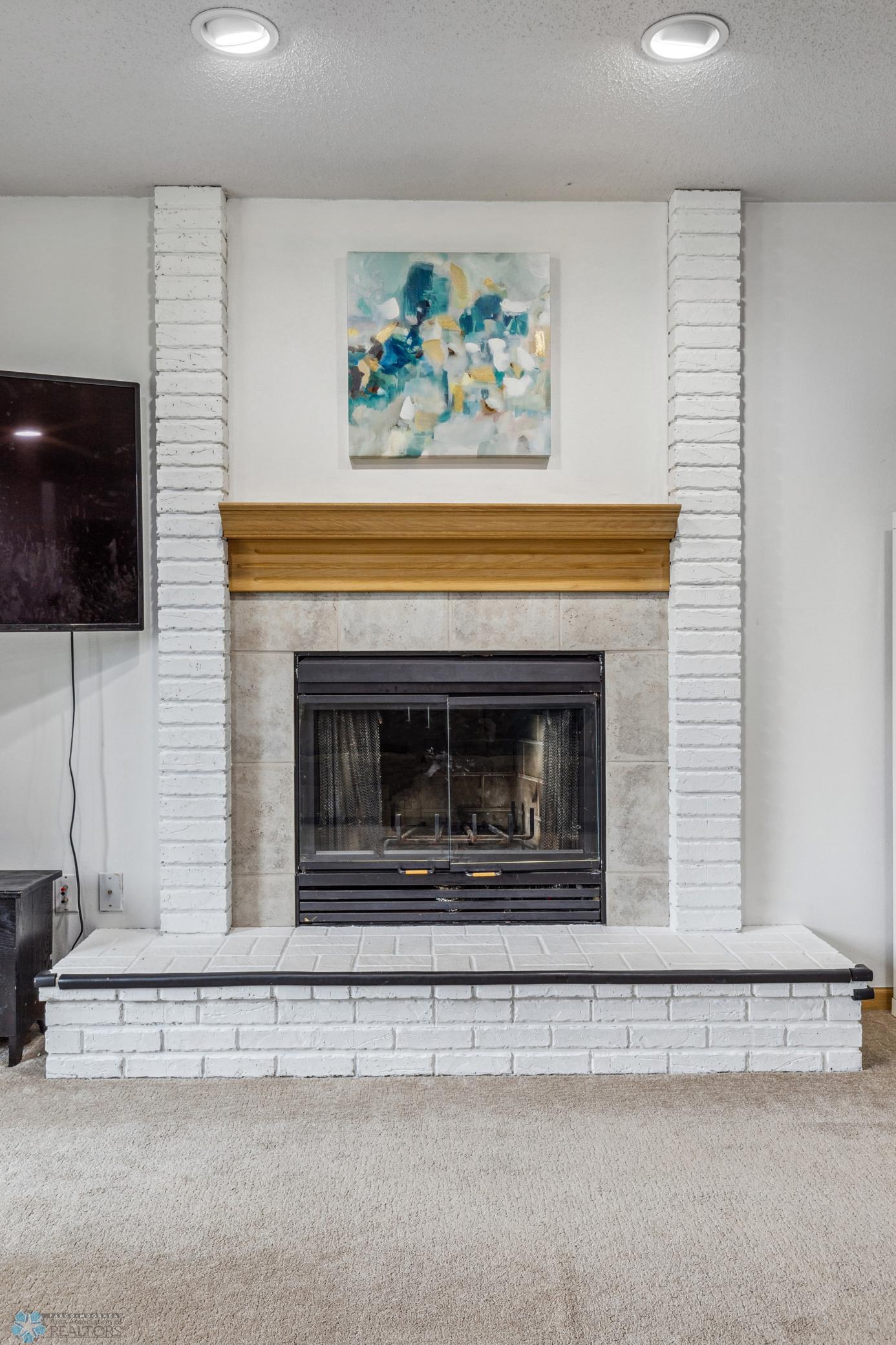 Main Floor Family Room with Wood Burning Fireplace