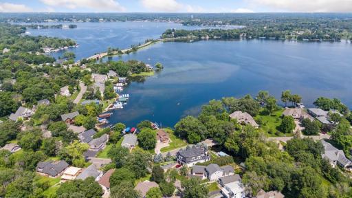 This neighborhood is surrounded by the water of Lake Minnetonka