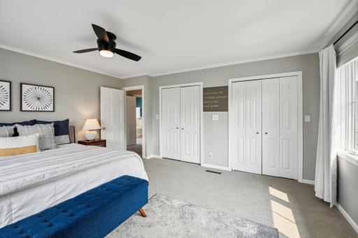 Custom built-in closet system will be installed in place of existing closets.