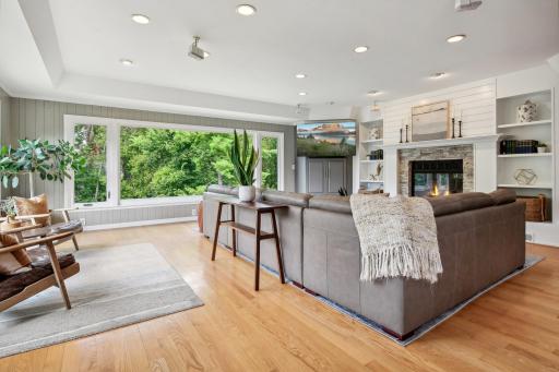 Family room overlooks beautiful, private views of the channel.