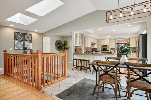 Sight lights across the main floor are meant for entertaining.