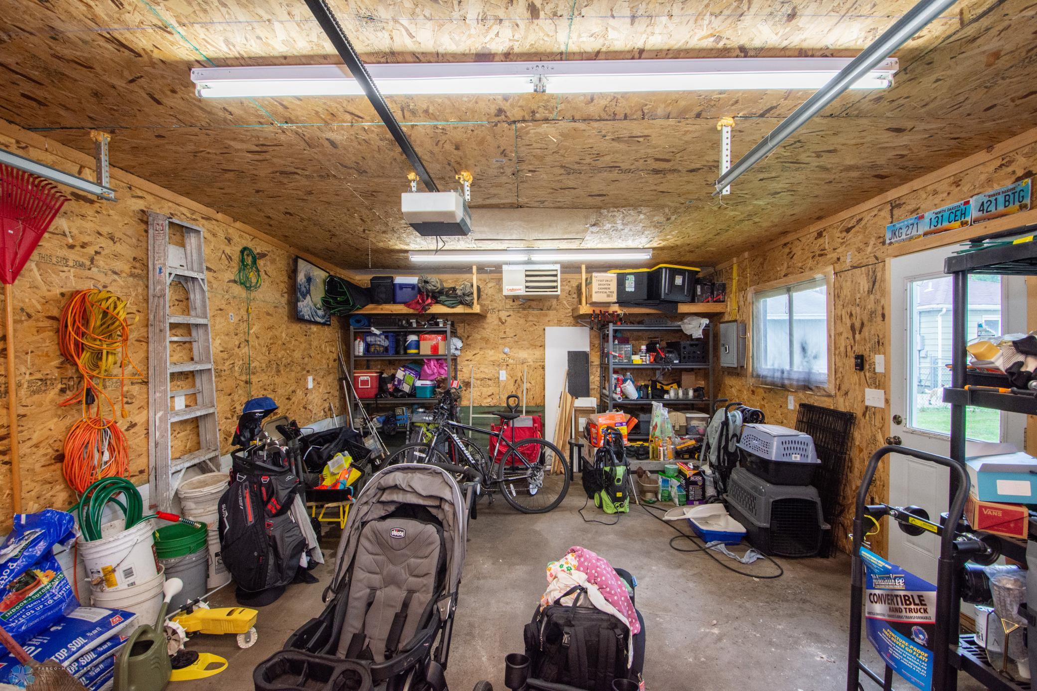 Heated, oversized single garage