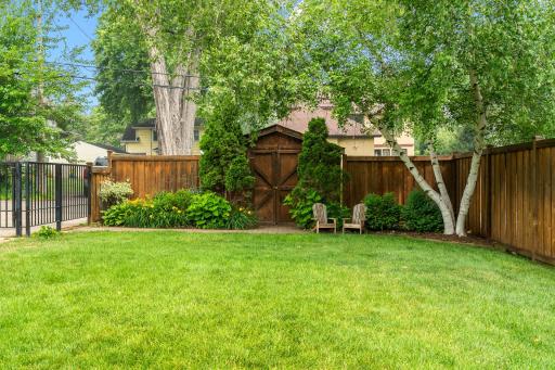 Storage shed accessible from the backyard