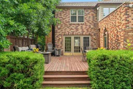 The fenced backyard offers a storage shed and private patioâideal for every occasion. 25 x 20 deck is naturally secluded and offers brick accents