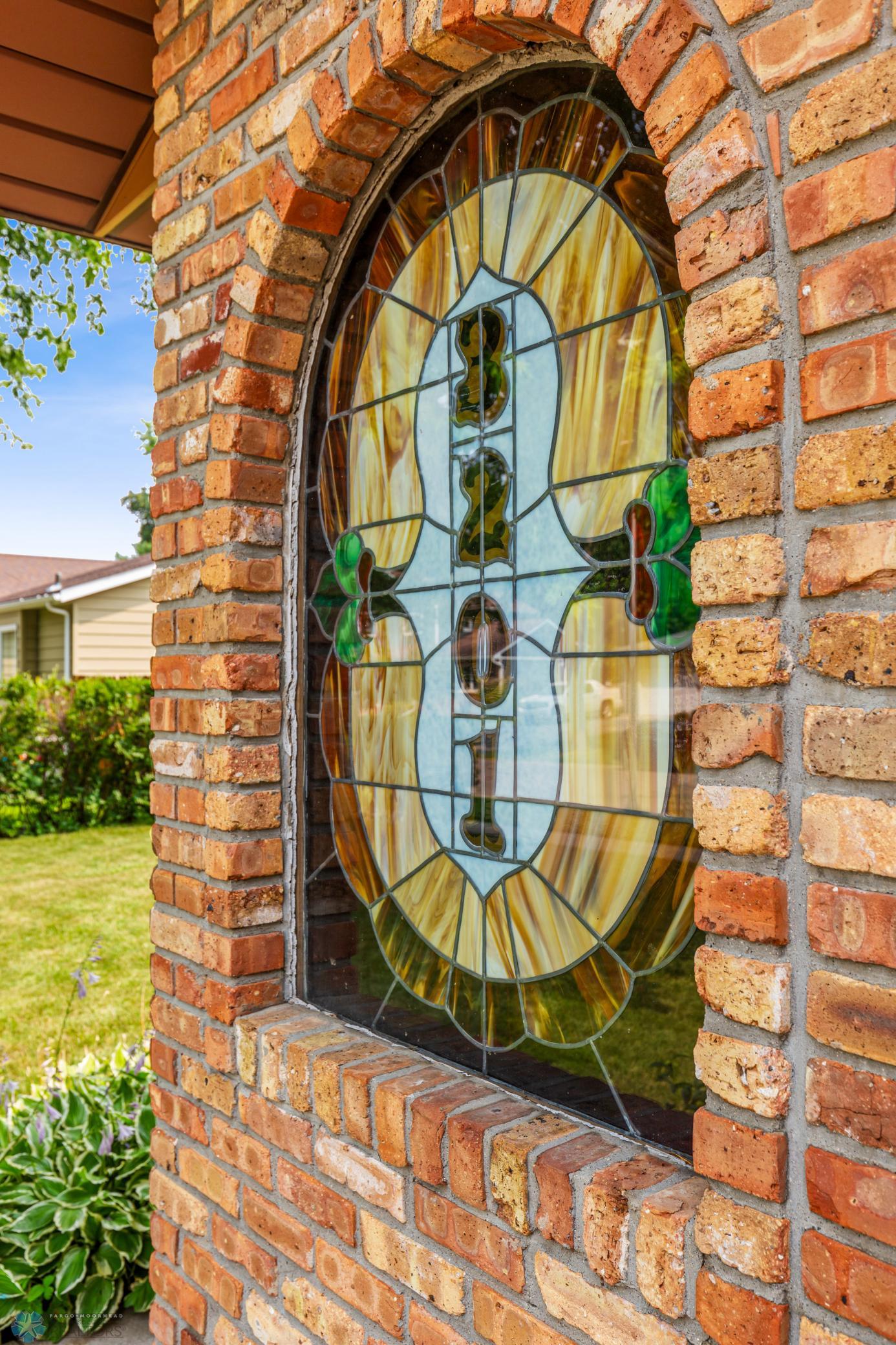 Stained glass house number