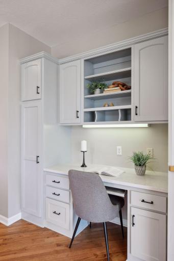 Desk area off the kitchen area (freshly painted)