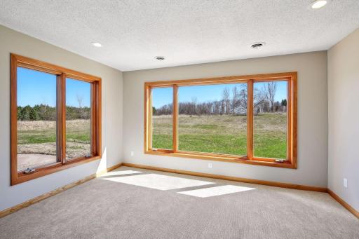 Lower level picture window in amusement room