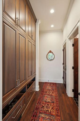 Custom mudroom with tons of beautiful storage features