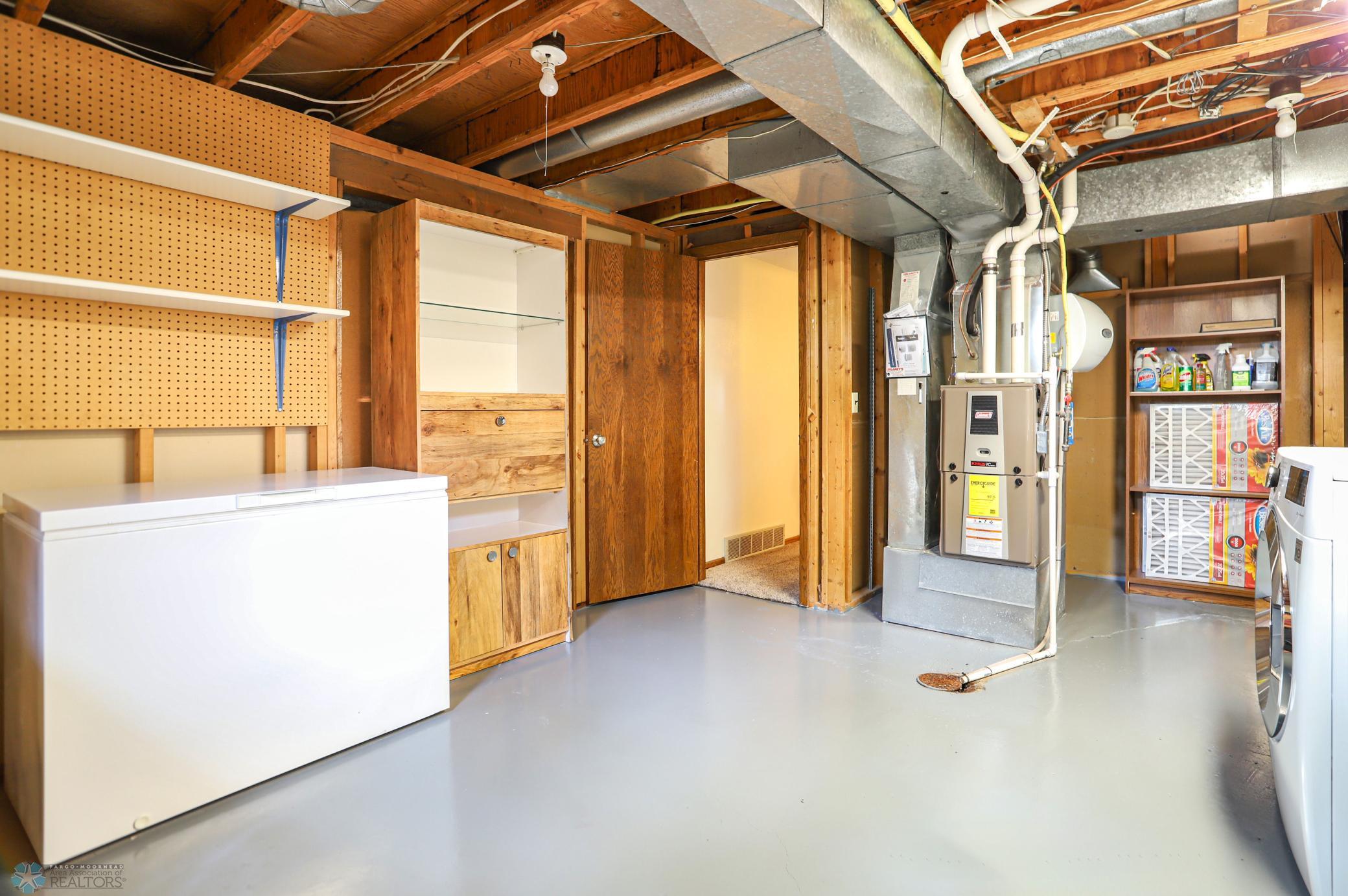 Storage area in laundry room