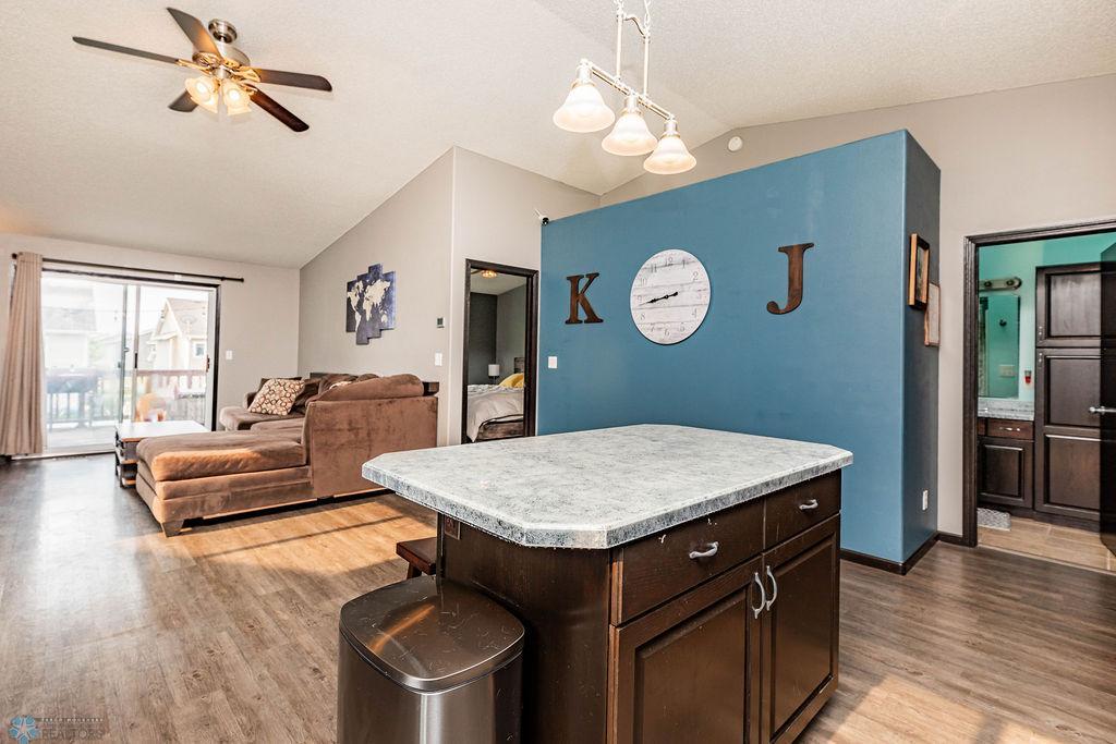 Kitchen Island view to Living Room