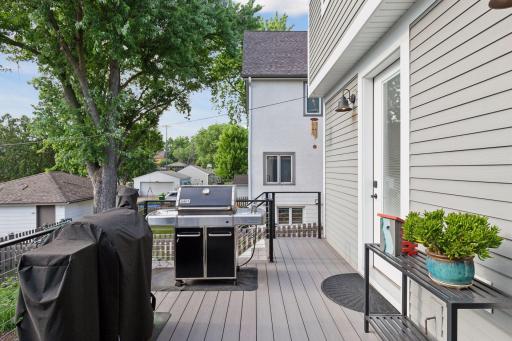 Natural gas connection added for outdoor grilling.